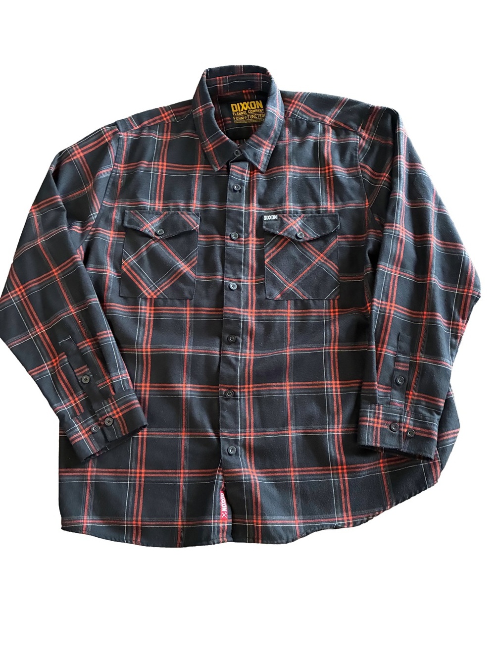 Dixxon Bush Sixteen Stone Flannel Men’s 2XL — Black Orange Plaid